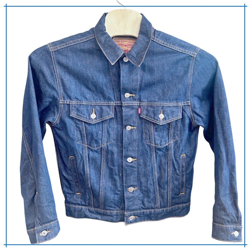 Levis 507 Standard Trucker Jacket Womens Medium Dark Wash Denim Blue 70507